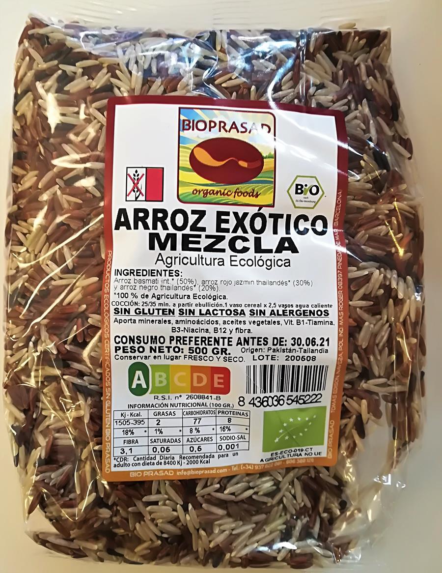 Arroz salvaje mezcla exótico (500gr) BIOPRASAD | F - F02068 | MUNDO ECOLÓGICO