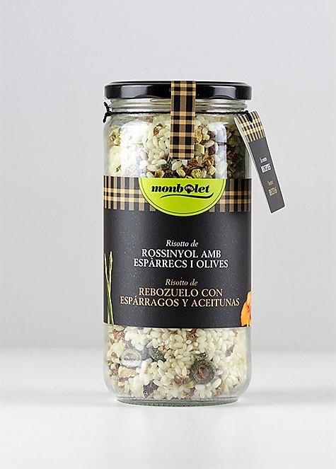 Risotto de Rossinyol amb Espàrrecs i Olives - Risotto de Rebozuelo con Espárragos y Aceitunas   (500gr) MONBOLET | M - RR | MUNDO ECOLÓGICO