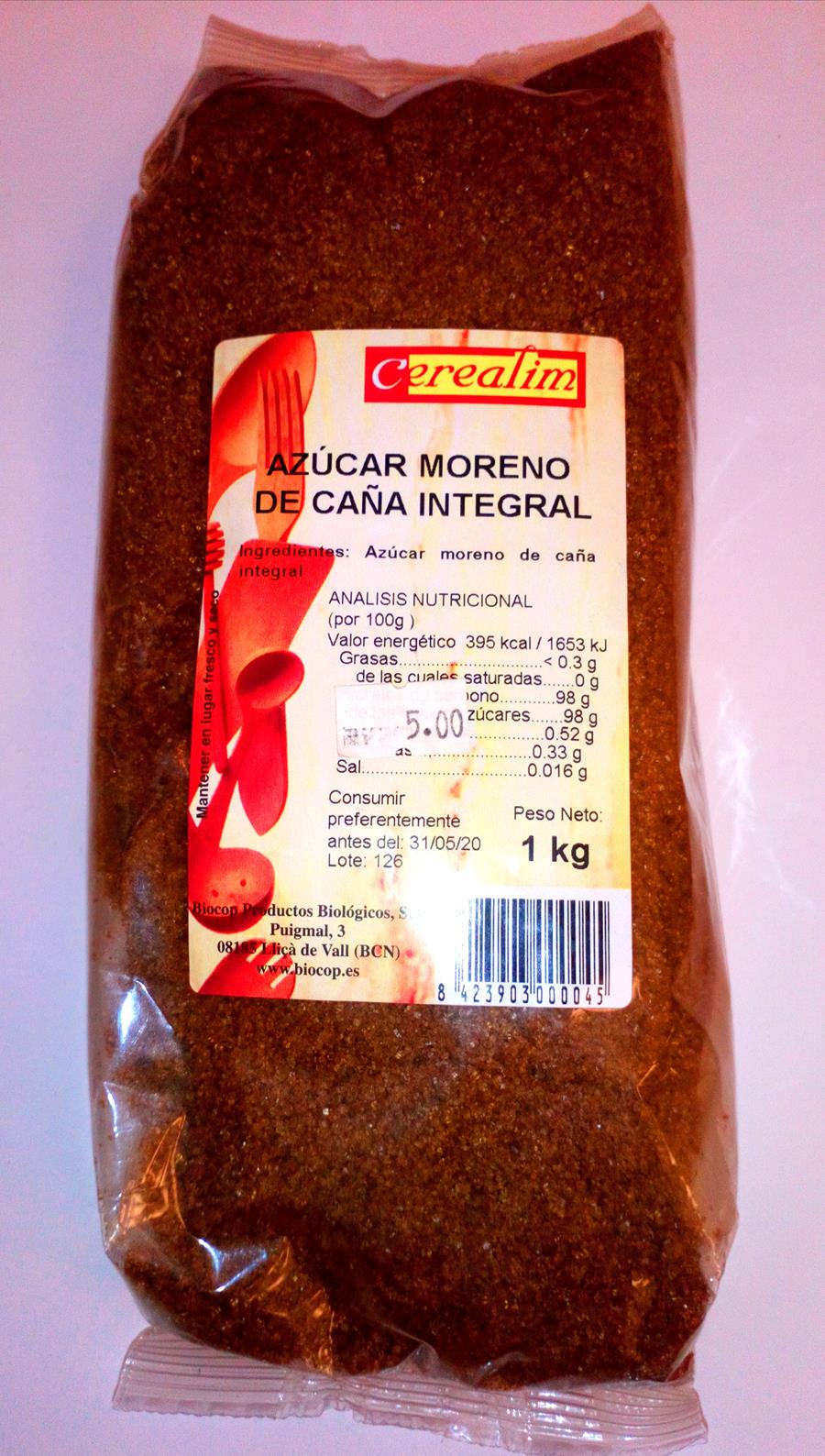 Azúcar moreno de caña integral (1kg) CEREALIM | F- C58000 | MUNDO ECOLÓGICO