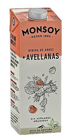 Bebida vegetal de arroz y avellanas Bio (1L) MONSOY | F- A79010 | MUNDO ECOLÓGICO