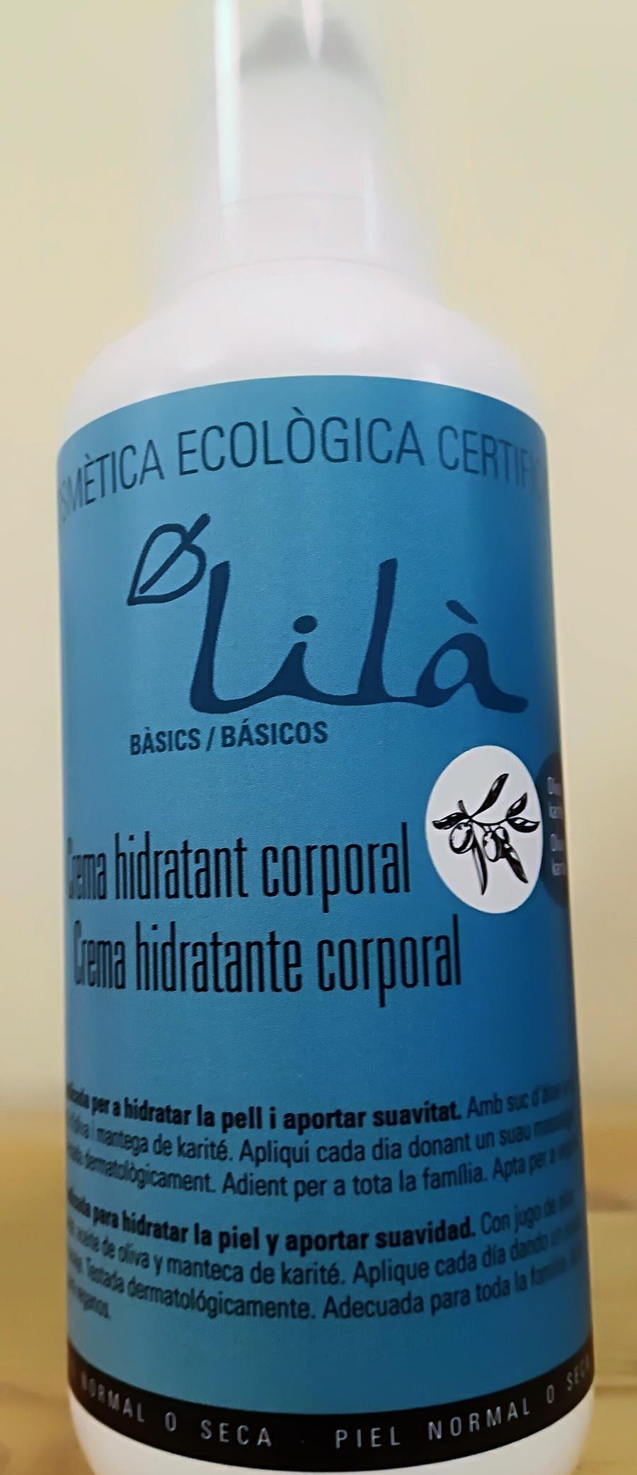 Crema corporal Hidratant . Hidratante. Oliva - karité. Bio (400ml) LILÀ | 289 | MUNDO ECOLÓGICO